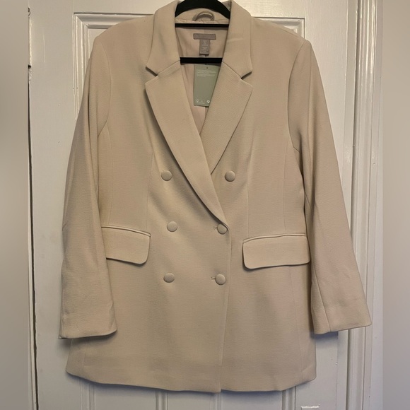 Cream double breasted blazer - Picture 2 of 4